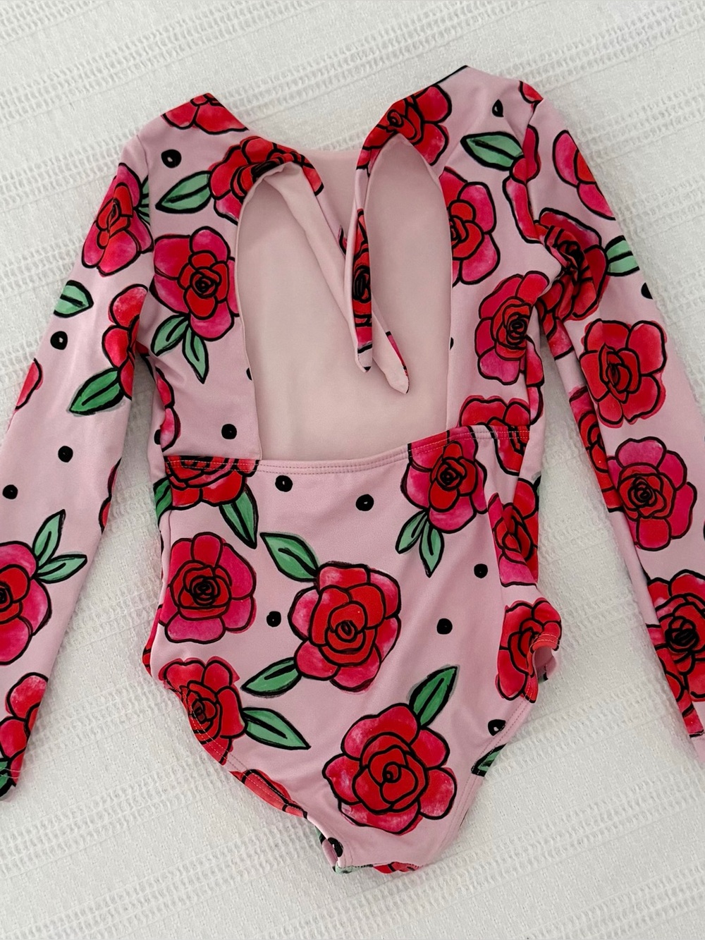 Pepita & Me Girls Long-Sleeve One-Piece Swimsuit - Pink Floral - Picture 2 of 3